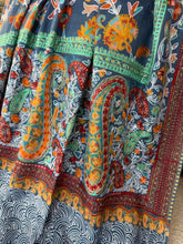 Load image into Gallery viewer, Cashmere embroidered, blue/green colors
